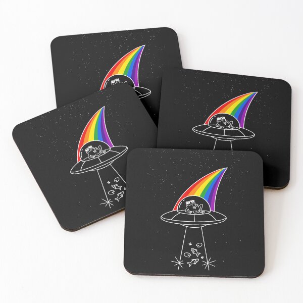 Item preview, Chill Frog UFO Rainbow Abduction Space Art - Cool Alien Spaceship designed and sold by Bongocomic.