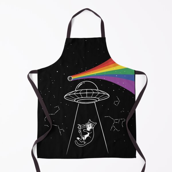 Item preview, Funny Cat UFO Abduction Rainbow Beam Space Design designed and sold by Bongocomic.