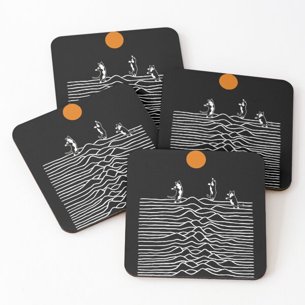 Item preview, Three Cats Joy Division Minimalist Art Orange Sun Funny Cat designed and sold by Bongocomic.