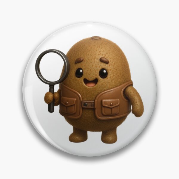 Item preview, Cute 3D Kiwi Explorer Sticker - Funny Fruit Detective with Magnifying Glass designed and sold by Sticker Art Shop.