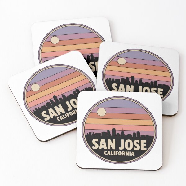 Item preview, San Jose California: Retro Purple Sunset Skyline Badge designed and sold by CircinusStore.