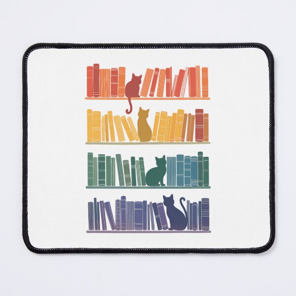 Item preview, Colorful Cats And Books Lino Print Bookish Books Reading Animal Lover Autumn Cozy designed and sold by IdunayaStore.