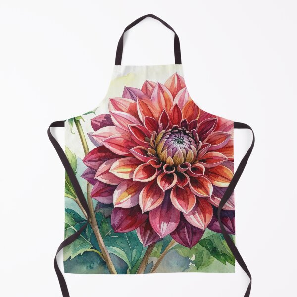 Item preview, Red Dahlia Botanical Watercolor Illustration designed and sold by Rutvain.