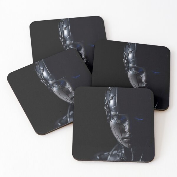 Item preview, Cyberpunk Android Woman Dystopian Future Portrait designed and sold by cyberartmaker.