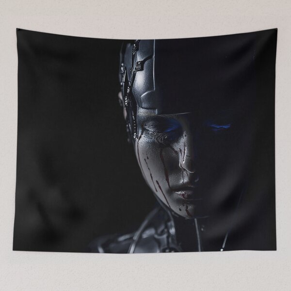 Item preview, Cyberpunk Android Woman Dystopian Future Portrait designed and sold by cyberartmaker.