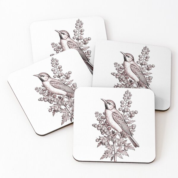 Item preview, Regency Era Sparrow on Thistle Branch Vintage Engraving Cottagecore Print designed and sold by LanaGustavsson.