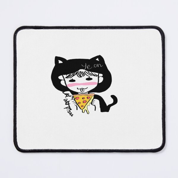 Item preview, cat and pizza designed and sold by ye.on art shop.