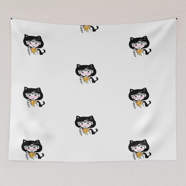 Item preview, cat and pizza designed and sold by ye.on art shop.