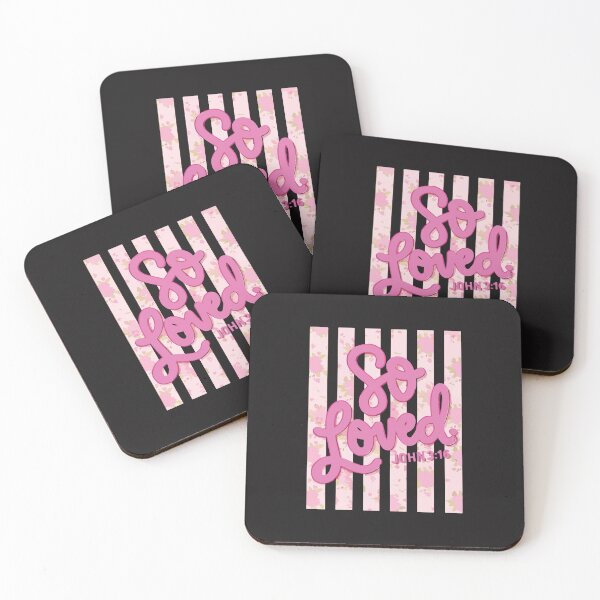 Item preview, Loved John 3:16 Floral Christian Faith Colorful Striped Design designed and sold by kiralynstration.