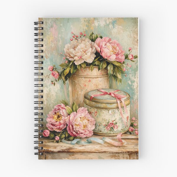 Item preview, Shabby Chic Peonies and Vintage Tin designed and sold by Liededrom..