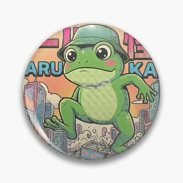 Artikelvorschau, Retro-Grafik eines japanischen Kaiju-Froschmonsters im Tokyo Fes-Stil entworfen und verkauft von The Chill Pond.