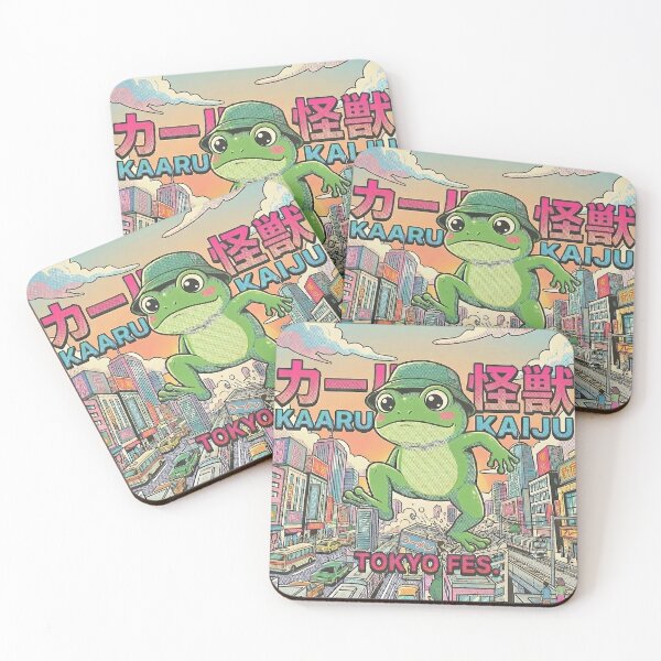 Item preview, Retro Japanese Kaiju Frog Monster Tokyo Fes Graphic Art designed and sold by The Chill Pond.