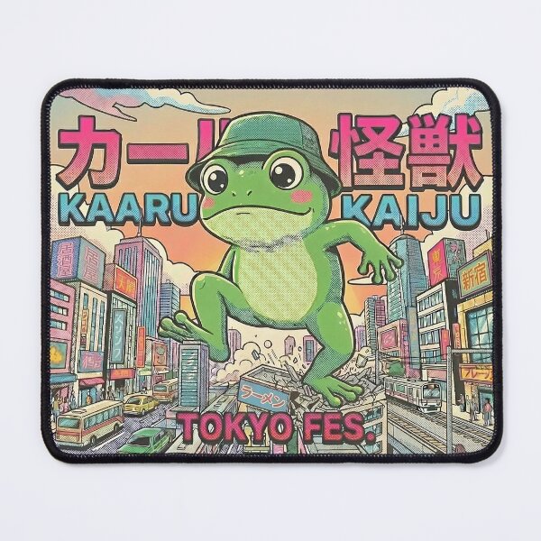 Item preview, Retro Japanese Kaiju Frog Monster Tokyo Fes Graphic Art designed and sold by The Chill Pond.