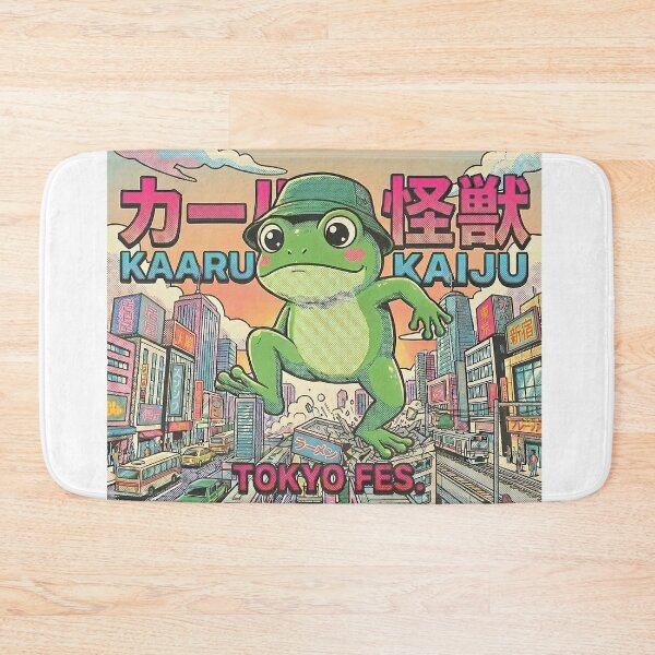 Item preview, Retro Japanese Kaiju Frog Monster Tokyo Fes Graphic Art designed and sold by The Chill Pond.