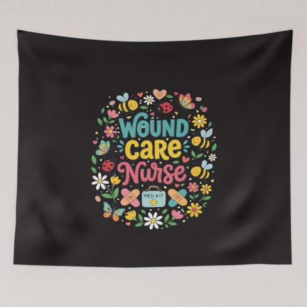 Item preview, Wound Care Nurse Cute Kawaii Bees Butterflies Floral Spring Design designed and sold by kiralynstration.