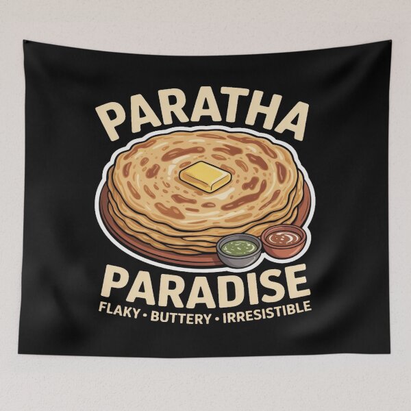 Item preview, Paratha Paradise– Buttery Indian Paratha Food Lover Design | Flaky Buttery Irresistible Graphic designed and sold by Globalcitytees.