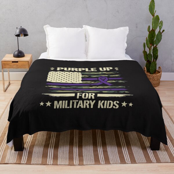 Item preview, Purple Up for Military Kids Camo Flag Month of the Military Child Design designed and sold by kiralynstration.