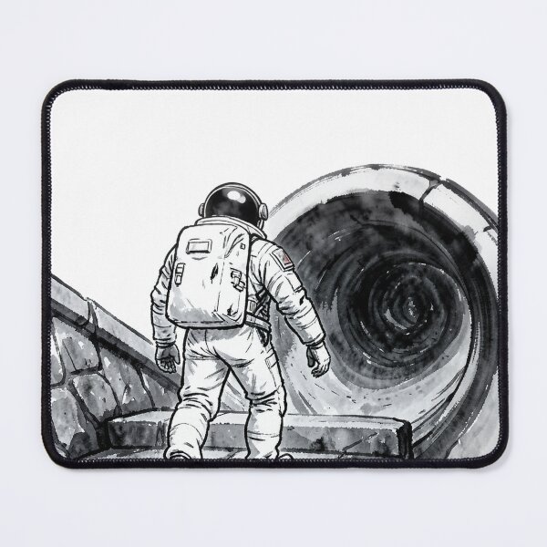 Item preview, Zen Astronaut Ink Wash Painting Walking to Tunnel designed and sold by Bloomkept.