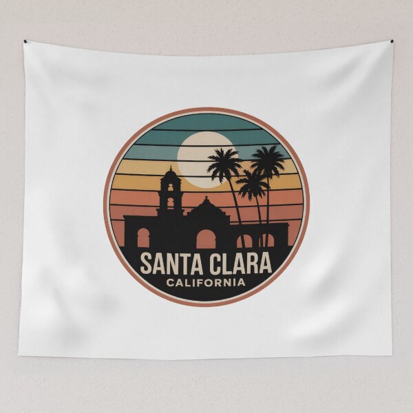Item preview, Santa Clara California: Retro Mission Palm Sunset  designed and sold by CircinusStore.