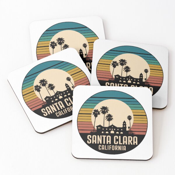 Item preview, Santa Clara California: Retro Mission Palm Skyline Badge designed and sold by CircinusStore.