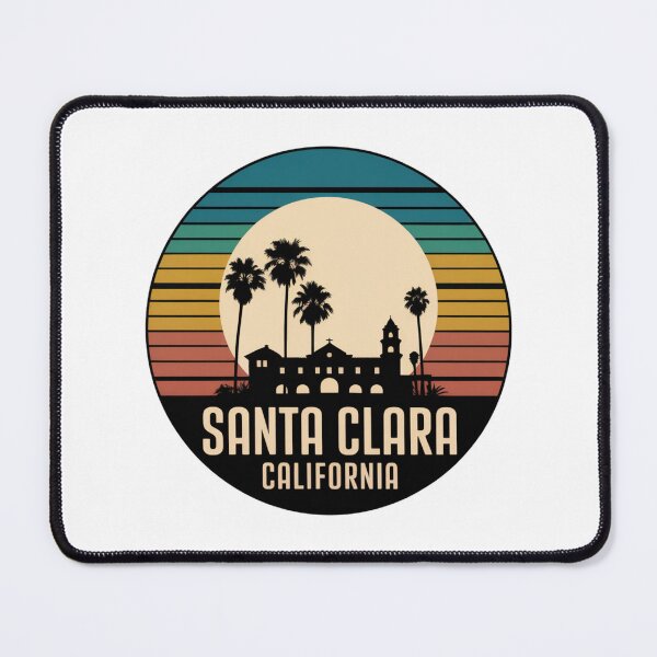 Item preview, Santa Clara California: Retro Mission Palm Skyline Badge designed and sold by CircinusStore.