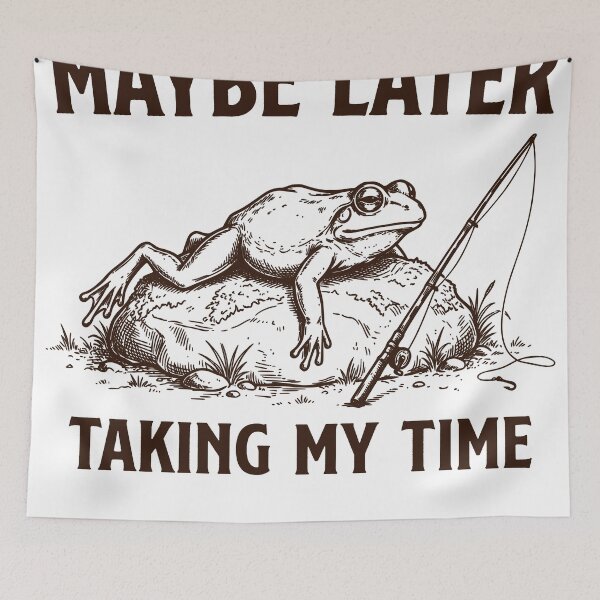 Item preview, Maybe Later Frog Fishing Shirt, Taking My Time Funny Frog Design, Lazy Fishing Animal Graphic Tee, Relaxed Outdoor Aesthetic designed and sold by TeeVerse27.