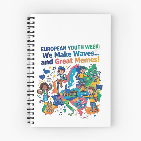 Item preview, European Youth Week – We Make Waves & Great Memes | Fun Europe Travel Cartoon Design designed and sold by Sushikidsntoddlers.
