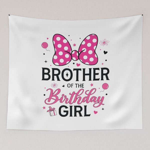 Item preview, Brother of the Birthday Girl Cute Pink Bow Family Matching Party Design designed and sold by kiralynstration.
