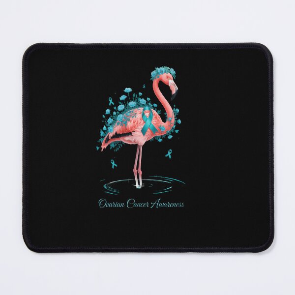 Item preview, Teal Flamingo Ribbon Ovarian Cancer Awareness November designed and sold by EllenJast.