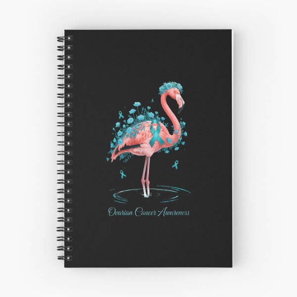 Item preview, Teal Flamingo Ribbon Ovarian Cancer Awareness November designed and sold by EllenJast.