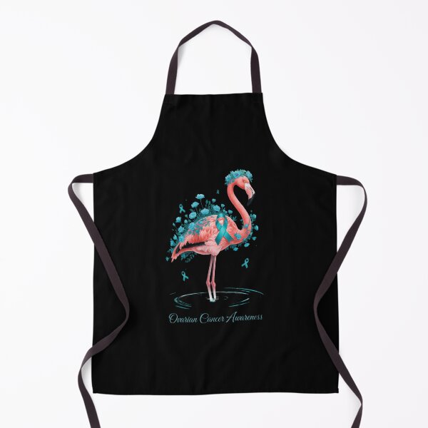 Item preview, Teal Flamingo Ribbon Ovarian Cancer Awareness November designed and sold by EllenJast.