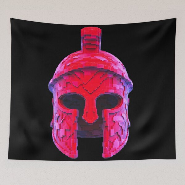 Item preview, 3D Voxel Glitch Art Roman Centurion Helmet: Cyberpunk Vaporwave Artifact designed and sold by A E S T H E T A T A G.