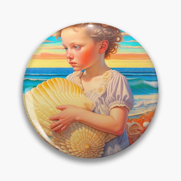 Item preview, Mermaid Baby Playing with Seashells Hyperrealistic Fantasy Ocean Art designed and sold by LanaGustavsson.