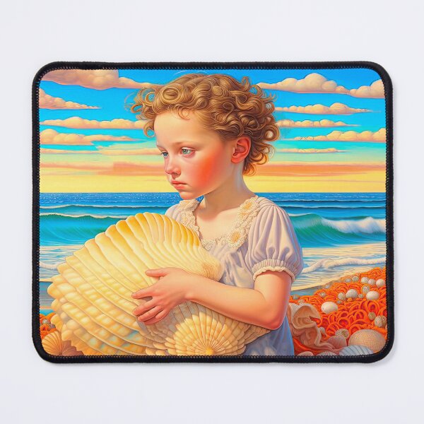 Item preview, Mermaid Baby Playing with Seashells Hyperrealistic Fantasy Ocean Art designed and sold by LanaGustavsson.
