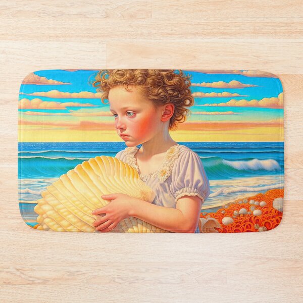 Item preview, Mermaid Baby Playing with Seashells Hyperrealistic Fantasy Ocean Art designed and sold by LanaGustavsson.