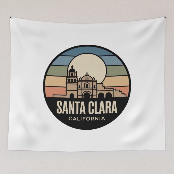 Item preview, Santa Clara California: Retro Mission Sunset Circle Badge designed and sold by CircinusStore.