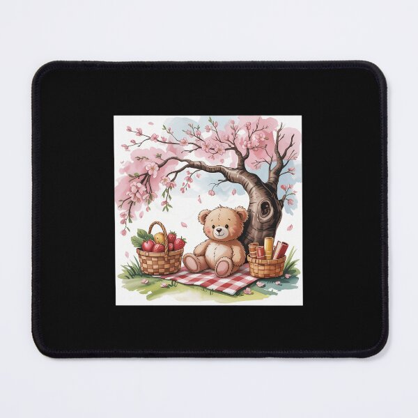 Item preview, Bear Having A Picnic Under A Tree. Blanket Basket Fruits designed and sold by FaithAbbott.