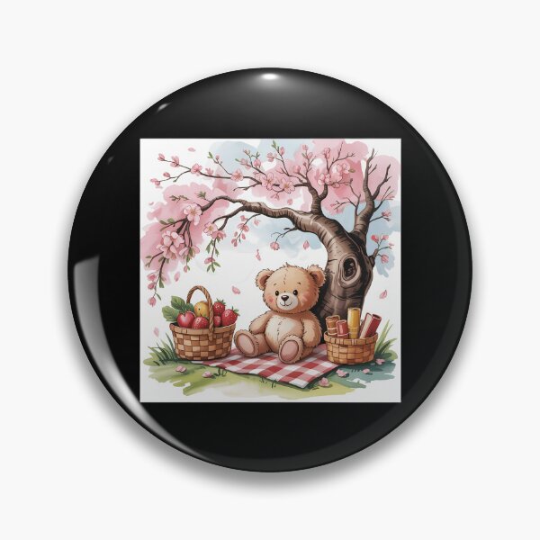 Item preview, Bear Having A Picnic Under A Tree. Blanket Basket Fruits designed and sold by FaithAbbott.