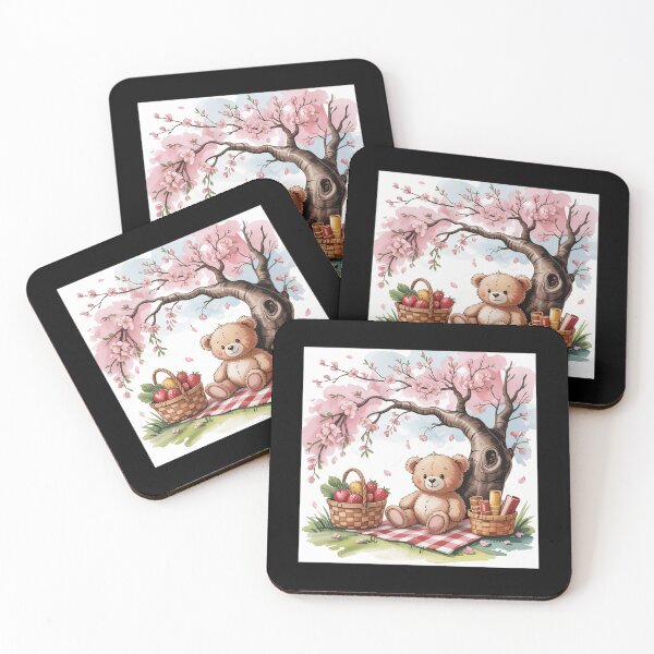 Item preview, Bear Having A Picnic Under A Tree. Blanket Basket Fruits designed and sold by FaithAbbott.