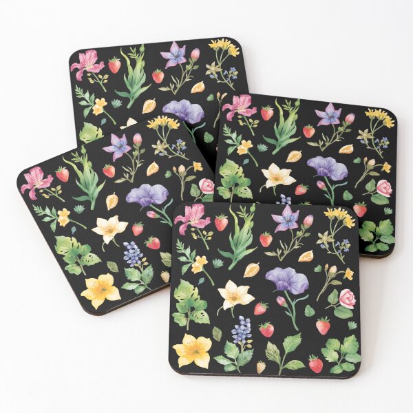 Item preview, Wildflowers and strawberries watercolor set designed and sold by uunaa.