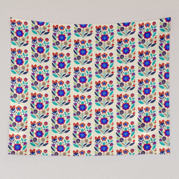 Item preview, Cool Colorful Capacious Folk Floral Abstract Design designed and sold by CharlottePlaceArt.