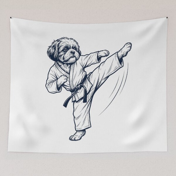 Item preview, Vintage Shih Tzu Doing Karate Martial Art Dog Lover designed and sold by TerryConnells.