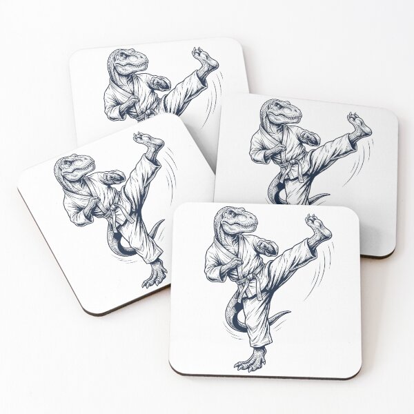 Item preview, Vintage T Rex Dinosaur Doing Karate Martial Art Animal Lover designed and sold by TerryConnells.