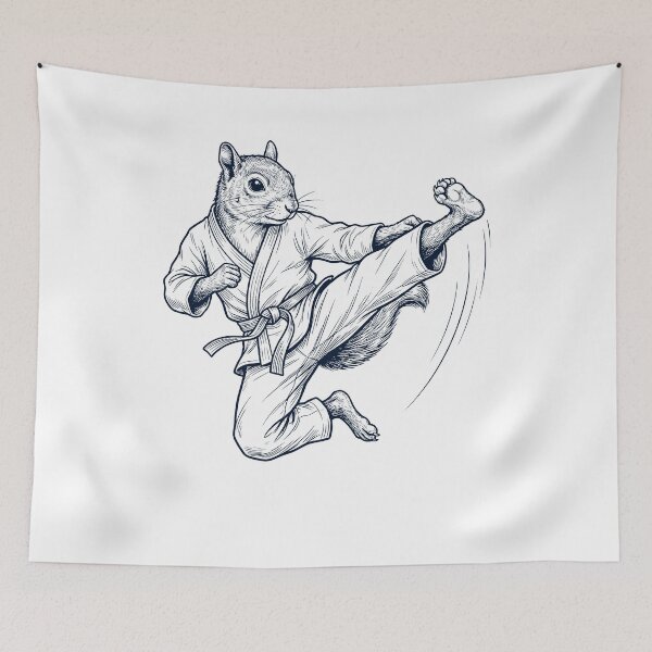 Item preview, Vintage Squirrel Doing Karate Martial Art Animal Lover designed and sold by TerryConnells.