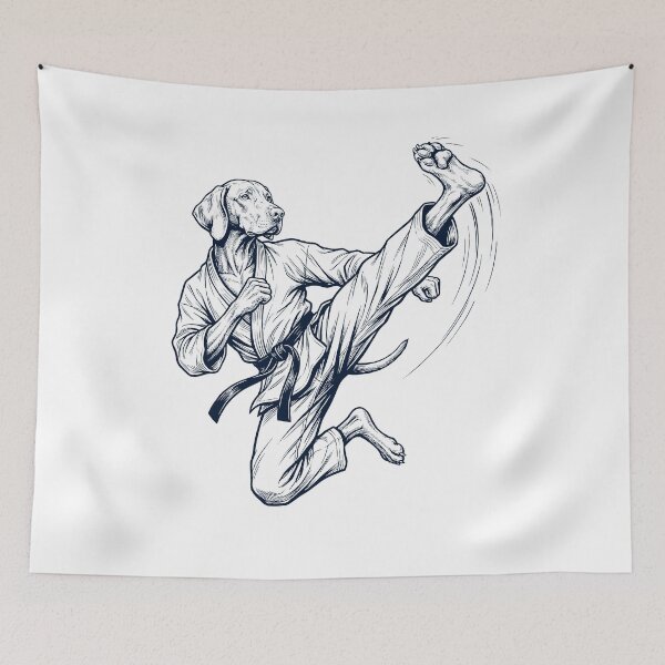 Item preview, Vintage Vizsla Doing Karate Martial Art Dog Lover designed and sold by TerryConnells.