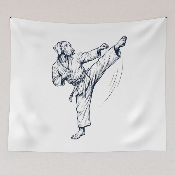 Item preview, Vintage Weimaraner Doing Karate Martial Art Dog Lover designed and sold by TerryConnells.