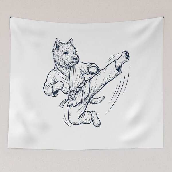 Item preview, Vintage West Highland White Terrier Doing Karate Martial Art Dog Lover designed and sold by TerryConnells.
