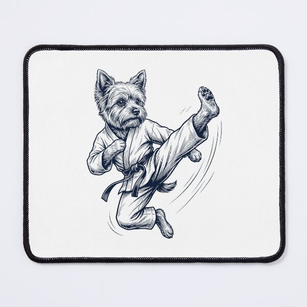 Item preview, Vintage Yorkshire Terrier Doing Karate Martial Art Dog Lover designed and sold by TerryConnells.