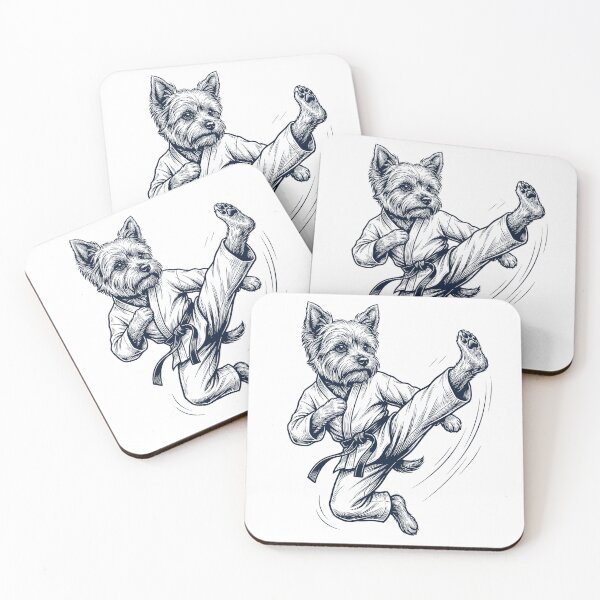 Item preview, Vintage Yorkshire Terrier Doing Karate Martial Art Dog Lover designed and sold by TerryConnells.