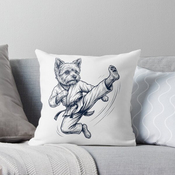 Item preview, Vintage Yorkshire Terrier Doing Karate Martial Art Dog Lover designed and sold by TerryConnells.
